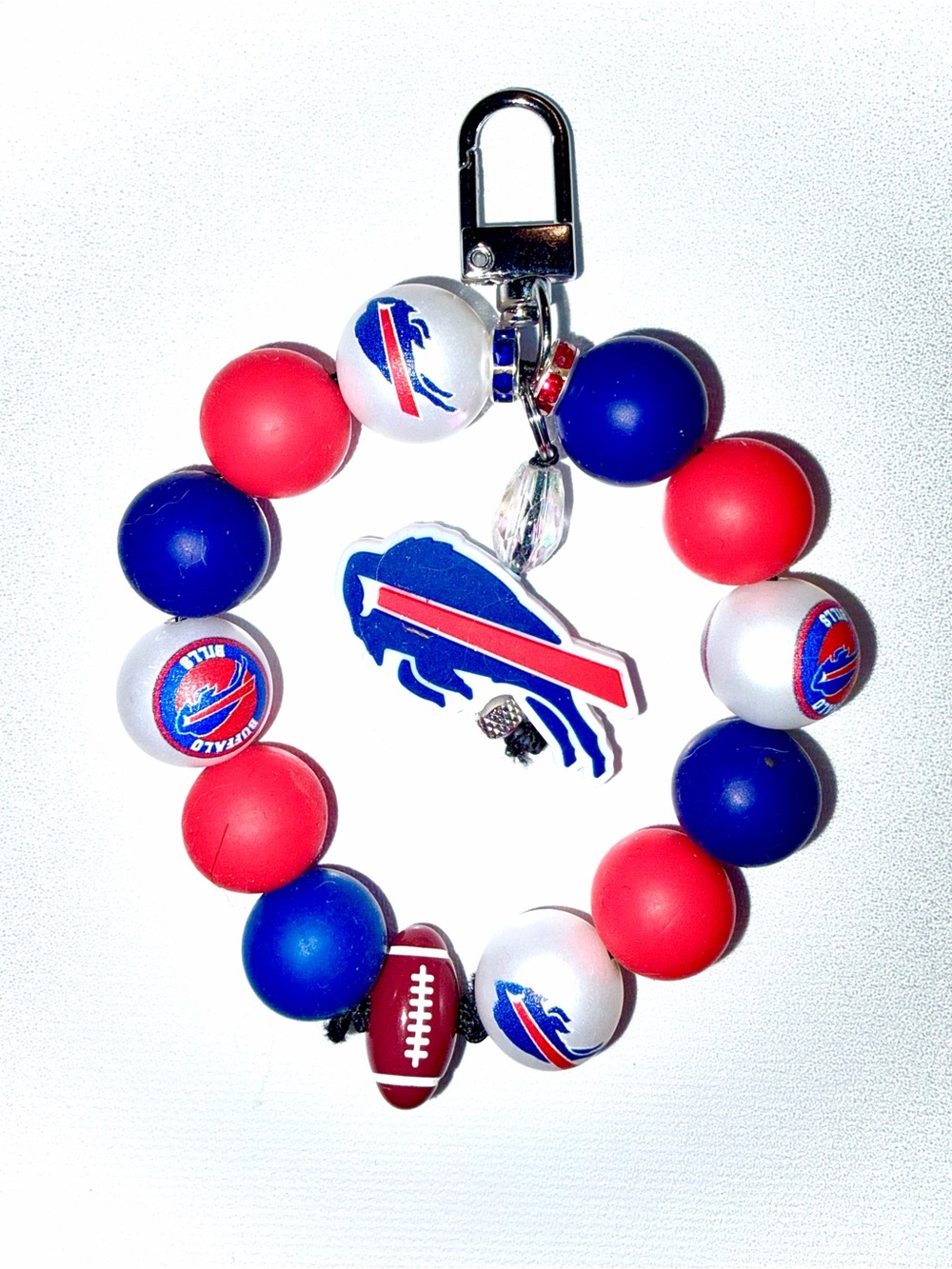 Handmade Buffalo Bills Wristlet / Keychain / Bag Charm